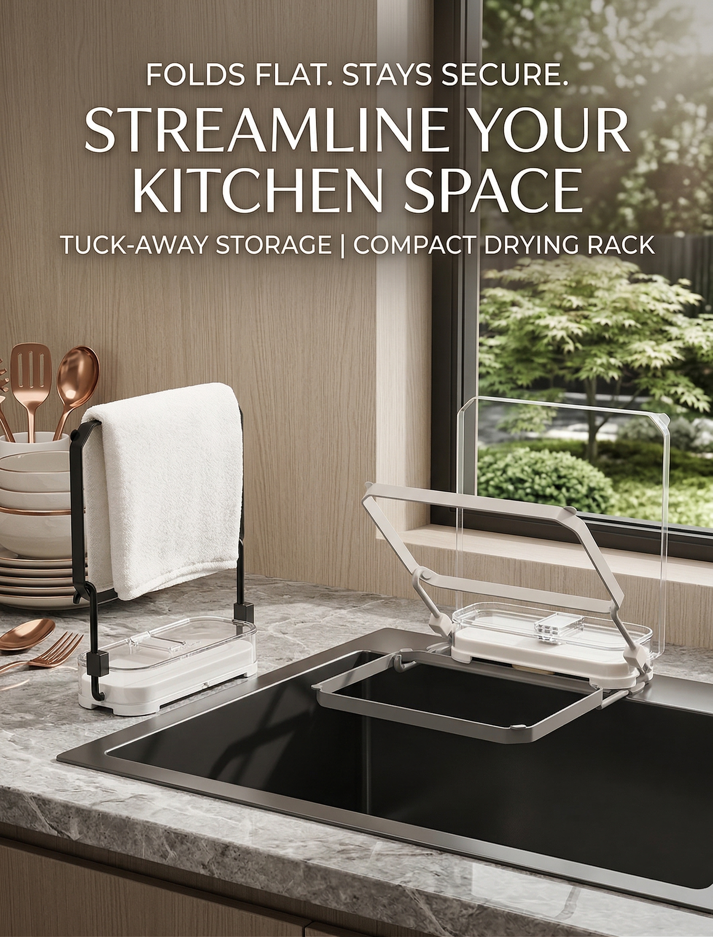 Foldable Kitchen Sink Mesh Filter Rack – Suction Cup Drainage Basket for Food Residue – Space-Saving Sink Waste Strainer Holder for Leftovers & Peels