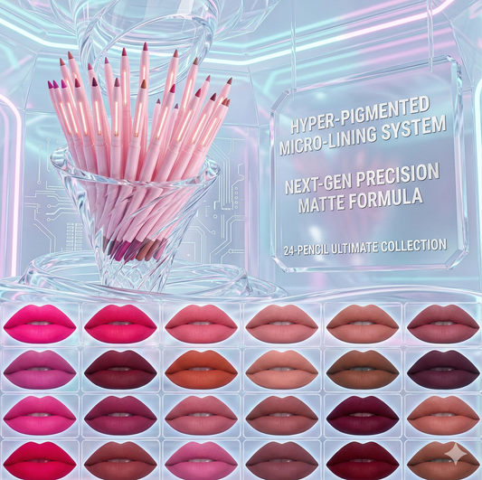 6 Pcs Velvet Matte Lip Liner Pens - All-Day Wear Waterproof Lip Liner Set, Transfer-Resistant Beauty Makeup Kit for Defined Lips, 6 Vibrant Essential Shades