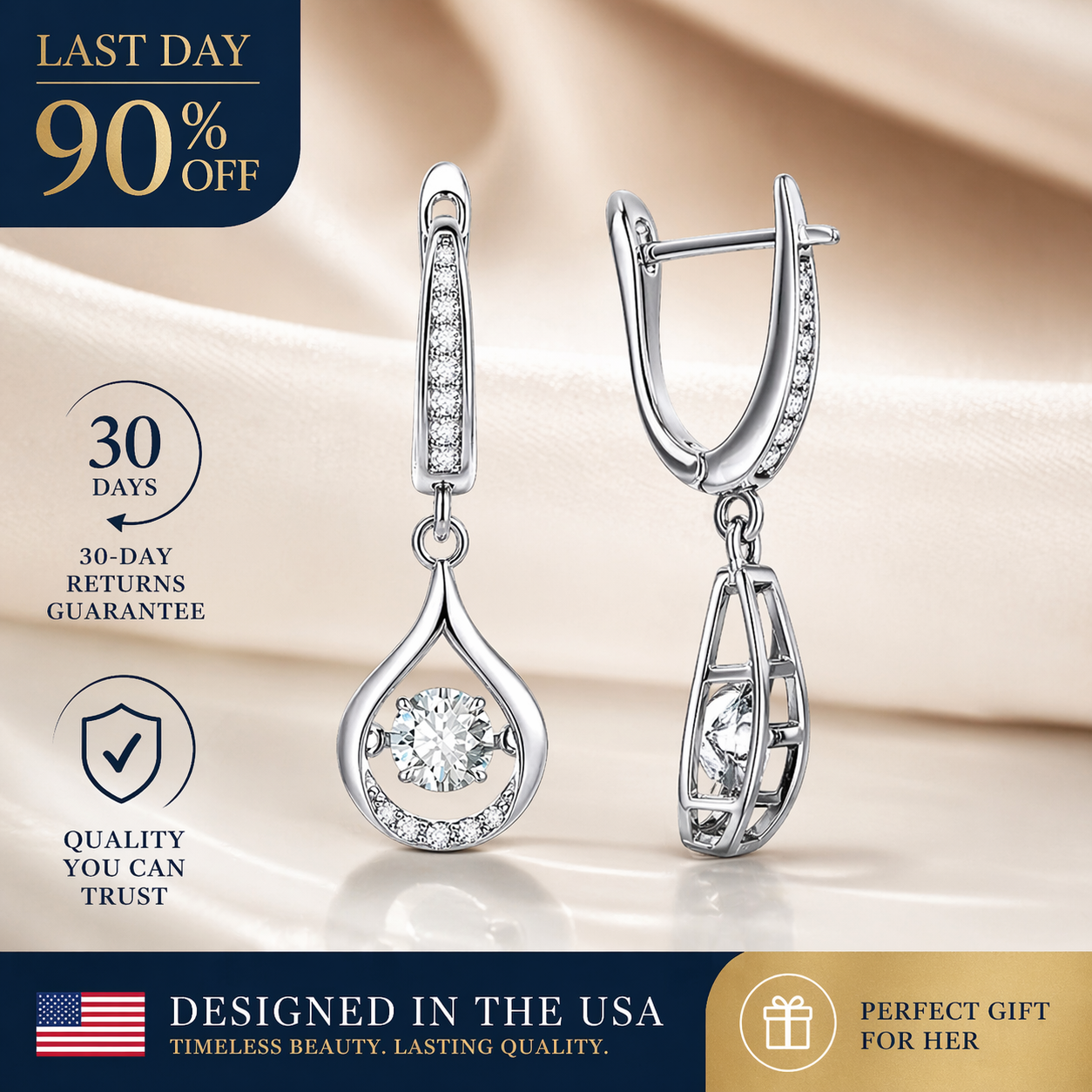 🔥 90% OFF TODAY: 1-Carat "Dancing" Moissanite Earrings – The Pure S925 Comfort & Sparkle You Deserve 💖