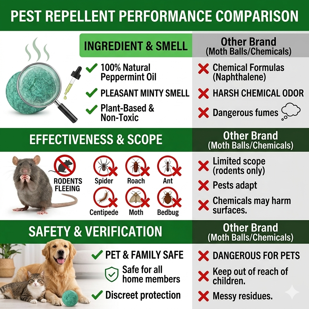 Peppermint Pest Repellent Balls - Mice Rats Spiders Gone!--Safe For Pets