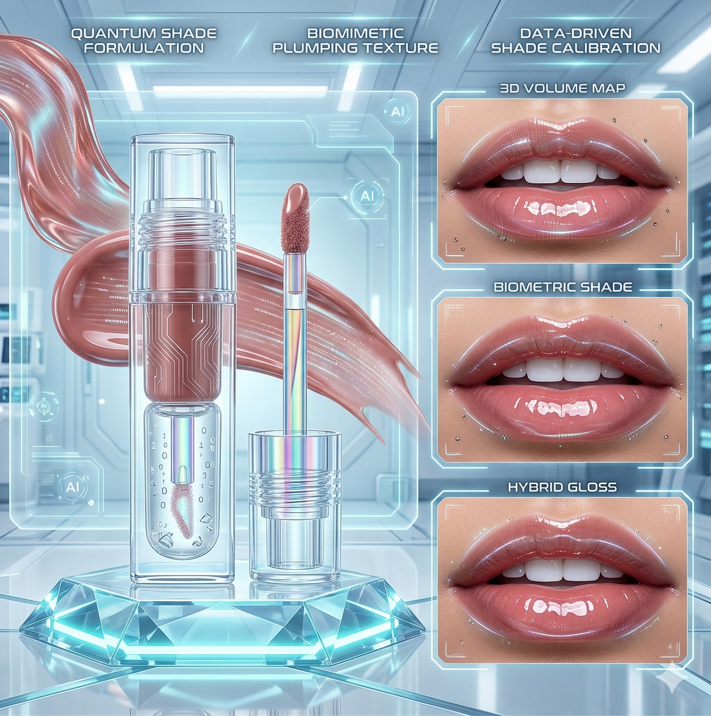 Glass-Shine Crystal Lip Glow Oil - Hydrating Plumping Lip Stain, Moisture-Lock Tinted Gloss for Natural Daily Look, Dewy Finish