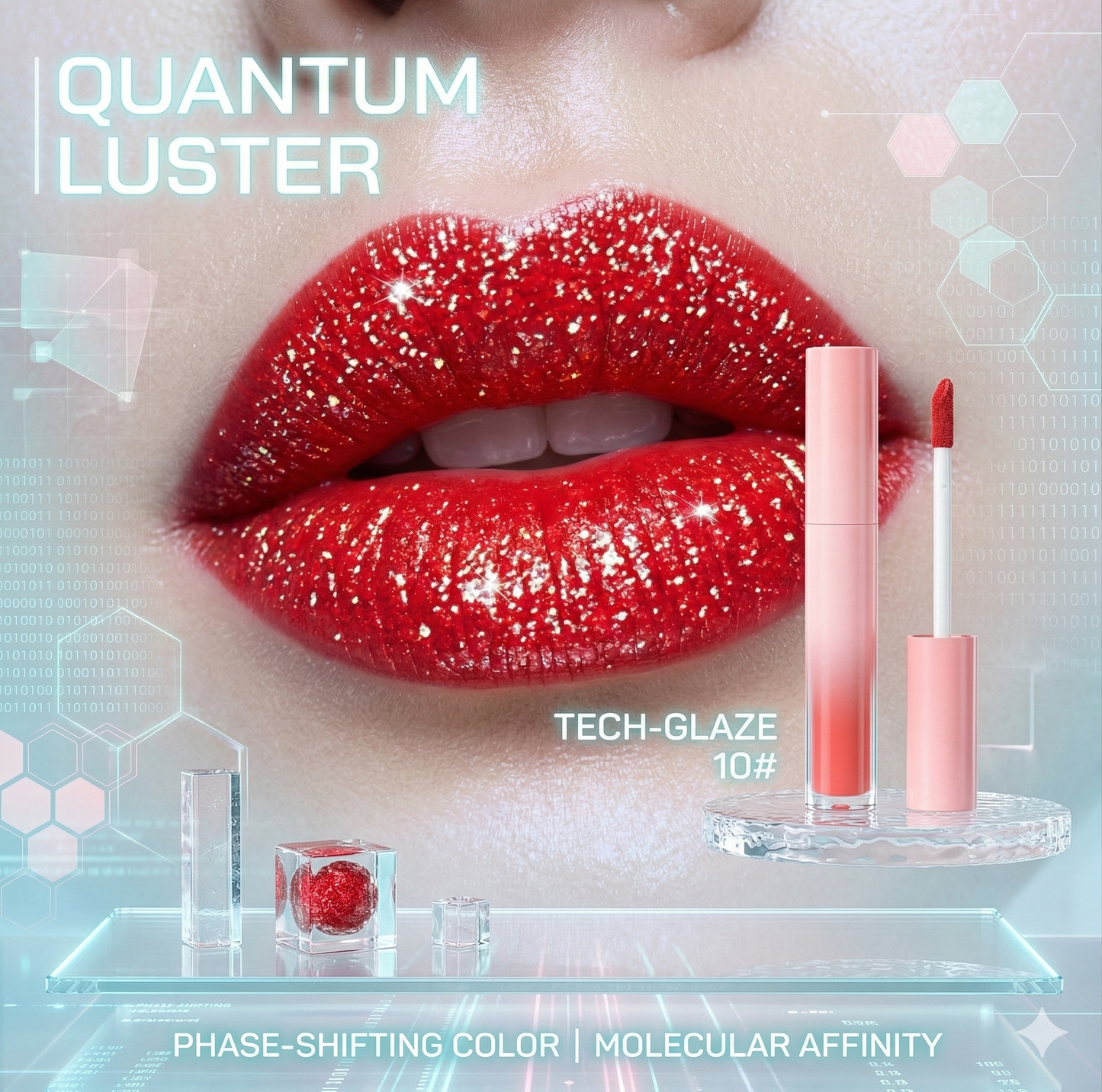 Sexy Red Metallic Shimmer Liquid Lipstick - 18 Shades Diamond Glitter Lip Gloss for Waterproof & Long-Wear Glamour Makeup