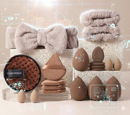 Ultimate 33-Piece Professional Makeup Sponge Set - Multi-Size Beauty Blenders for Flawless Application & Blending